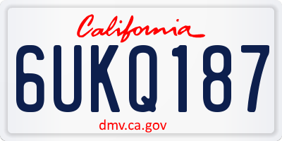 CA license plate 6UKQ187