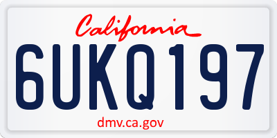 CA license plate 6UKQ197