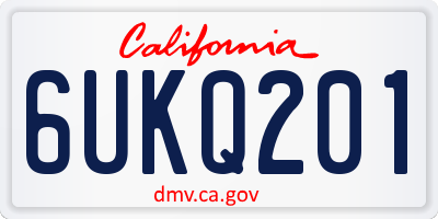 CA license plate 6UKQ201