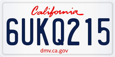 CA license plate 6UKQ215