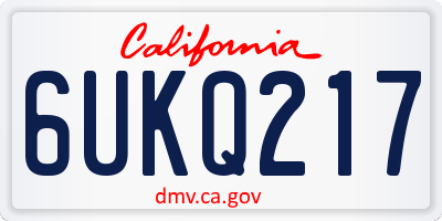 CA license plate 6UKQ217