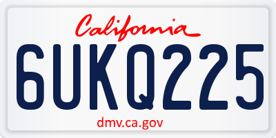 CA license plate 6UKQ225
