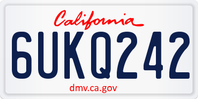 CA license plate 6UKQ242