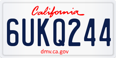 CA license plate 6UKQ244