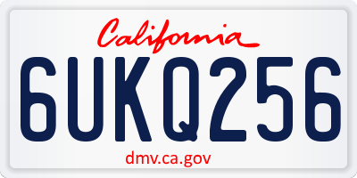 CA license plate 6UKQ256