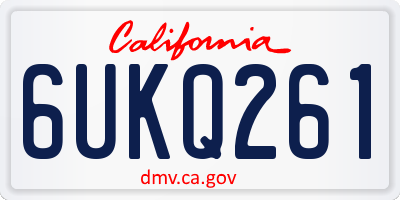 CA license plate 6UKQ261