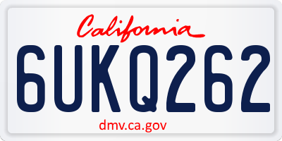 CA license plate 6UKQ262