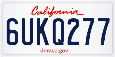 CA license plate 6UKQ277