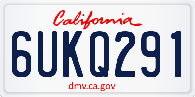 CA license plate 6UKQ291