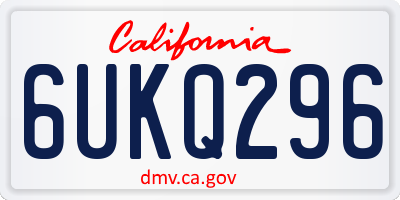 CA license plate 6UKQ296