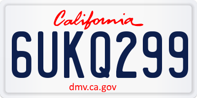 CA license plate 6UKQ299