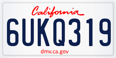 CA license plate 6UKQ319
