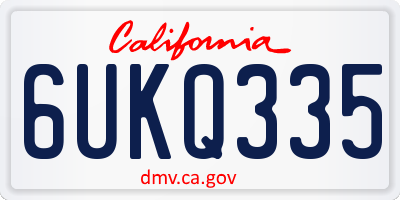 CA license plate 6UKQ335