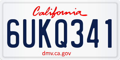 CA license plate 6UKQ341
