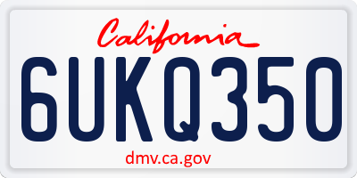 CA license plate 6UKQ350