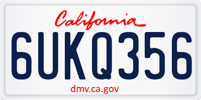 CA license plate 6UKQ356
