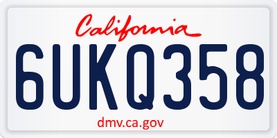 CA license plate 6UKQ358
