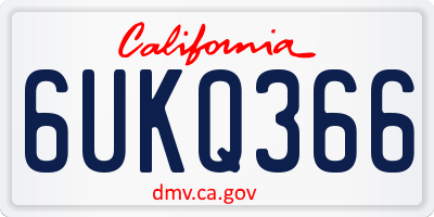 CA license plate 6UKQ366
