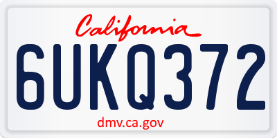 CA license plate 6UKQ372