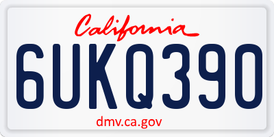 CA license plate 6UKQ390