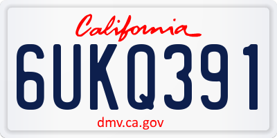 CA license plate 6UKQ391