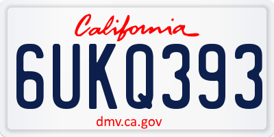 CA license plate 6UKQ393
