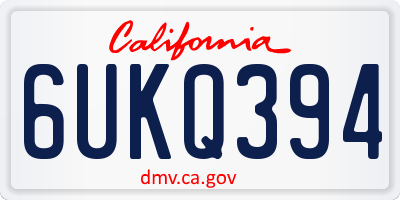 CA license plate 6UKQ394