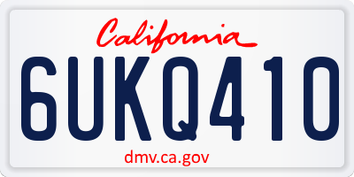 CA license plate 6UKQ410