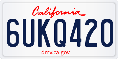 CA license plate 6UKQ420