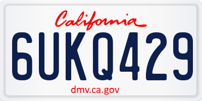 CA license plate 6UKQ429