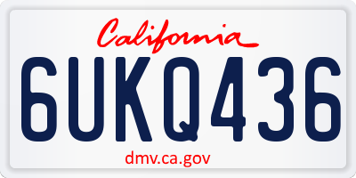 CA license plate 6UKQ436