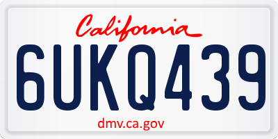 CA license plate 6UKQ439