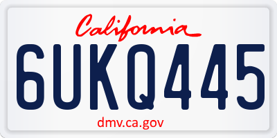 CA license plate 6UKQ445
