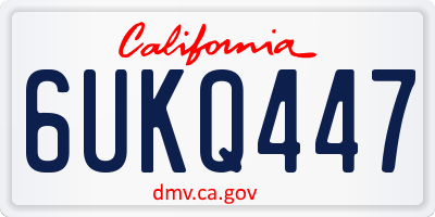 CA license plate 6UKQ447