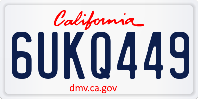 CA license plate 6UKQ449