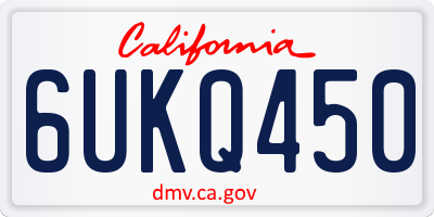 CA license plate 6UKQ450