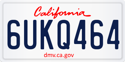 CA license plate 6UKQ464