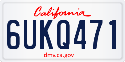 CA license plate 6UKQ471