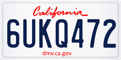CA license plate 6UKQ472