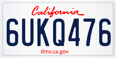 CA license plate 6UKQ476