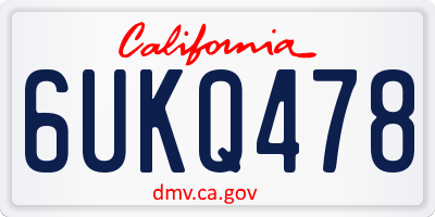 CA license plate 6UKQ478