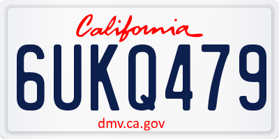 CA license plate 6UKQ479