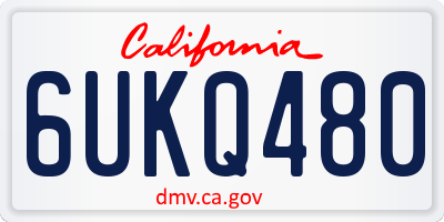 CA license plate 6UKQ480