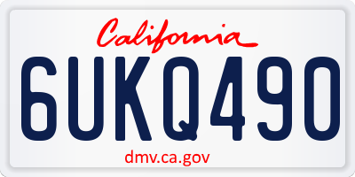 CA license plate 6UKQ490