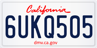 CA license plate 6UKQ505