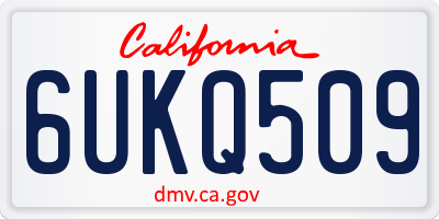 CA license plate 6UKQ509