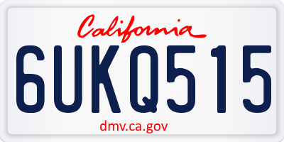 CA license plate 6UKQ515