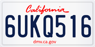 CA license plate 6UKQ516