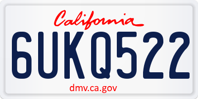 CA license plate 6UKQ522