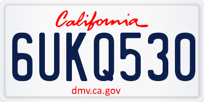 CA license plate 6UKQ530